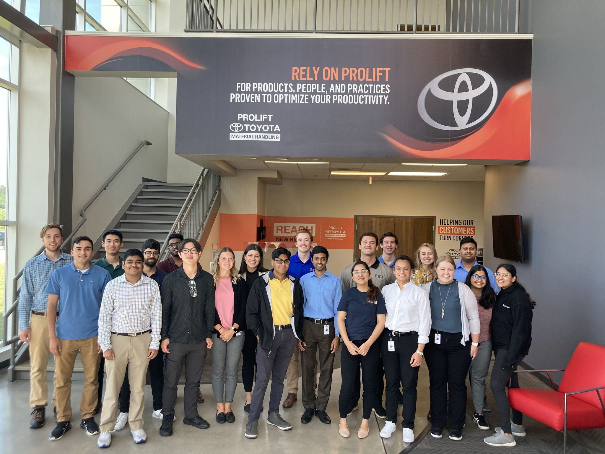 toyota 2022 interns visiting prolift in louisville, ky