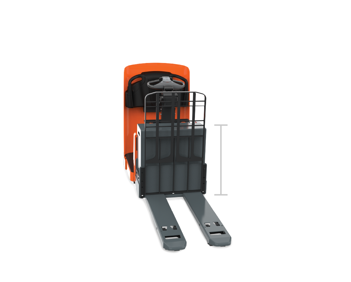 side-entry end rider with height measurement labeled