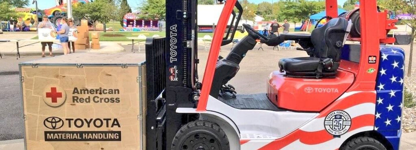 Red Cross Fourth of July Forklift