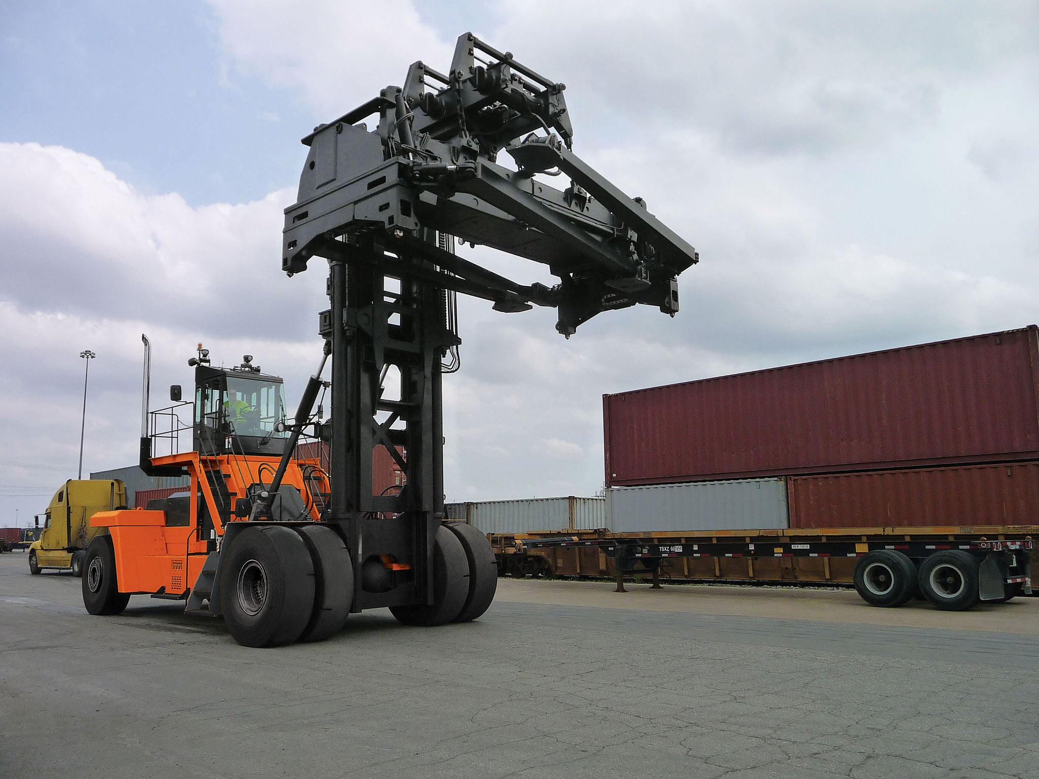 Loaded Container Handler in freight yard