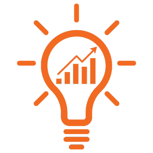 light bulb with graph inside bulb