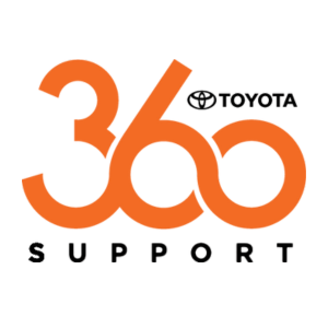 Toyota 360 Support Icon in orange and black