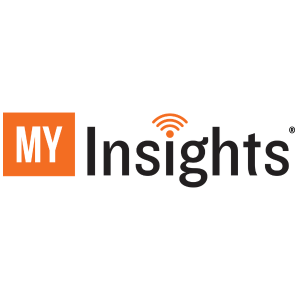 Logotipo de MyInsights en negro y naranja